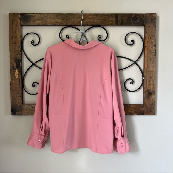 Lane Bryant Classic Button Long Sleeve Mauve Career Casual Blouse PLUS 24-26 - Picture 4 of 11